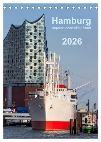 Hamburg - Impressionen einer Stadt (Tischkalender 2026 DIN A5 hoch), CALVENDO Monatskalender