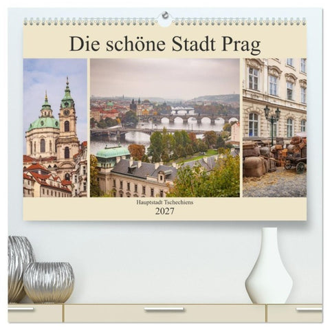 Die schöne Stadt Prag (hochwertiger Premium Wandkalender 2027 DIN A2 quer), Kunstdruck in Hochglanz