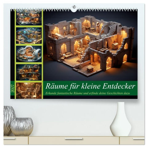 Räume für kleine Entdecker (hochwertiger Premium Wandkalender 2027 DIN A2 quer), Kunstdruck in Hochglanz