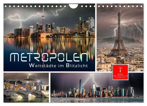 Metropolen - Weltstädte im Blitzlicht (Wandkalender 2027 DIN A4 quer), CALVENDO Monatskalender