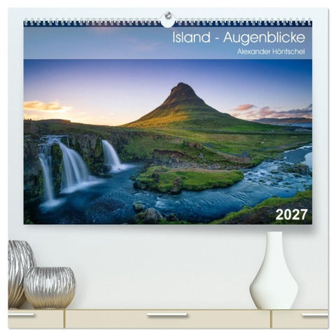 Island - Augenblicke 2027 (hochwertiger Premium Wandkalender 2027 DIN A2 quer), Kunstdruck in Hochglanz