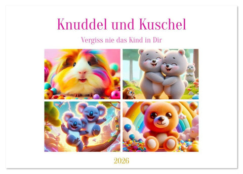 Knuddel und Kuschel (Tischkalender 2026 DIN A5 quer), CALVENDO Monatskalender
