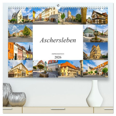 Aschersleben Impressionen (hochwertiger Premium Wandkalender 2026 DIN A2 quer), Kunstdruck in Hochglanz