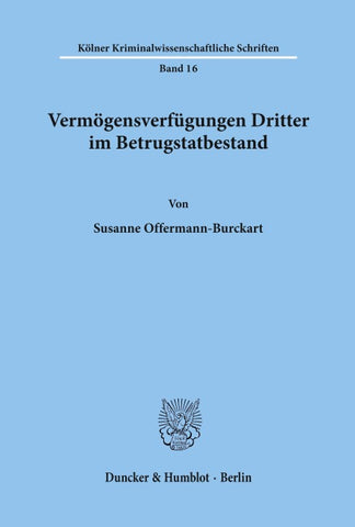 Vermögensverfügungen Dritter im Betrugstatbestand.