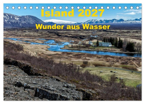 Island - Wunder aus Wasser (Tischkalender 2027 DIN A5 quer), CALVENDO Monatskalender