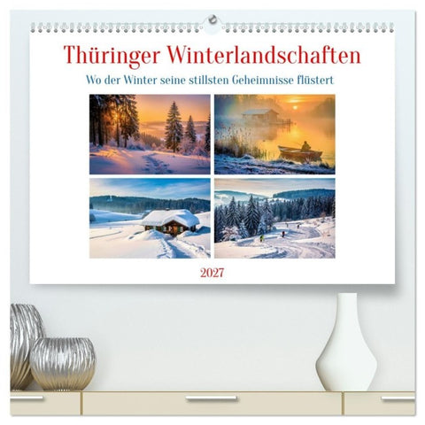 Thüringer Winterlandschaften (hochwertiger Premium Wandkalender 2027 DIN A2 quer), Kunstdruck in Hochglanz