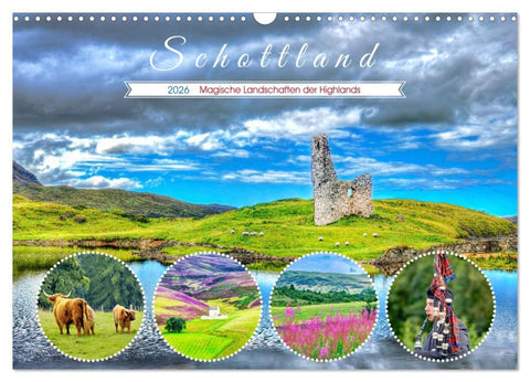 Schottland - Magische Landschaften der Highlands (Wandkalender 2026 DIN A3 quer), CALVENDO Monatskalender