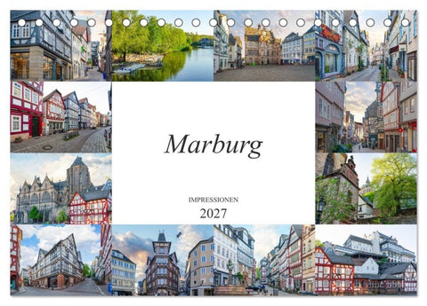 Marburg Impressionen (Tischkalender 2027 DIN A5 quer), CALVENDO Monatskalender