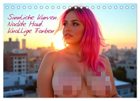 Sinnliche Kurven. Nackte Haut. Knallige Farben (Tischkalender 2027 DIN A5 quer), CALVENDO Monatskalender