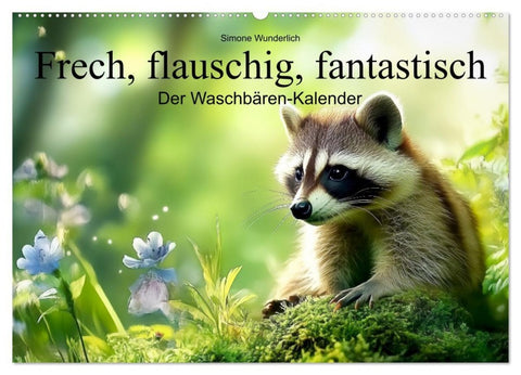 Frech, flauschig, fantastisch - Der Waschbären-Kalender (Wandkalender 2027 DIN A2 quer), CALVENDO Monatskalender