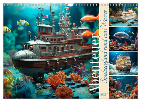 Abenteuer Spielzeugland rund ums Wasser (Wandkalender 2027 DIN A3 quer), CALVENDO Monatskalender