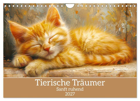 Tierische Träumer - Sanft ruhend (Wandkalender 2027 DIN A4 quer), CALVENDO Monatskalender