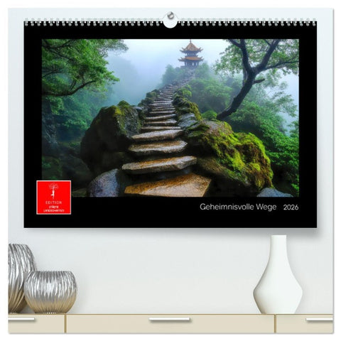 Geheimnisvolle Wege (hochwertiger Premium Wandkalender 2026 DIN A2 quer), Kunstdruck in Hochglanz