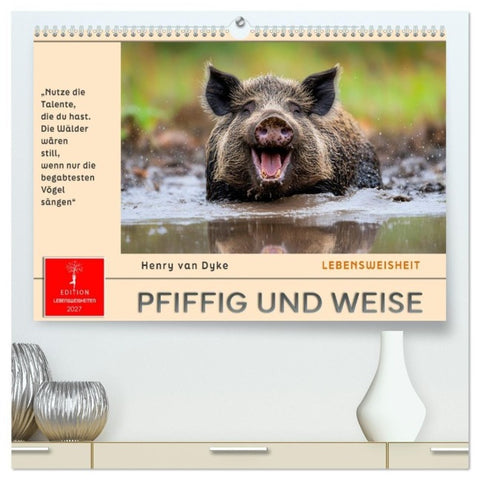 Pfiffig und weise (hochwertiger Premium Wandkalender 2027 DIN A2 quer), Kunstdruck in Hochglanz