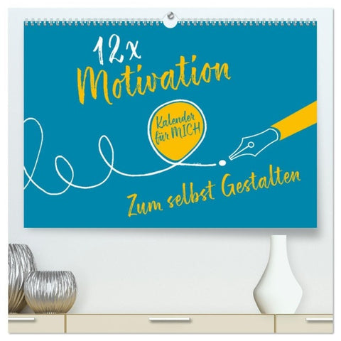 12 x Motivation - Bastelkalender (hochwertiger Premium Wandkalender 2027 DIN A2 quer), Kunstdruck in Hochglanz