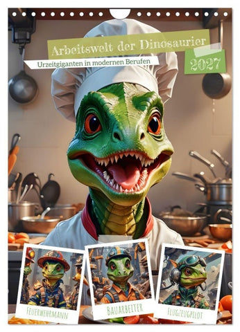 Arbeitswelt der Dinosaurier (Wandkalender 2027 DIN A4 hoch), CALVENDO Monatskalender