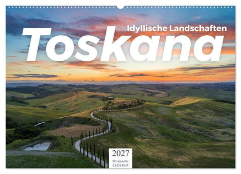 Toskana - idyllische Landschaft (Wandkalender 2027 DIN A2 quer), CALVENDO Monatskalender
