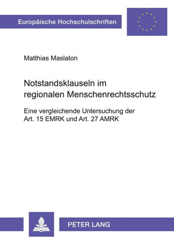 Notstandsklauseln im regionalen Menschenrechtsschutz