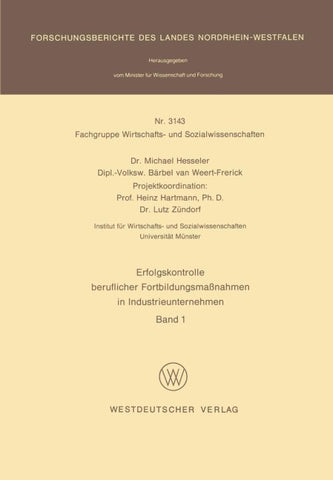 Erfolgskontrolle beruflicher Fortbildungsmaßnahmen in Industrieunternehmen