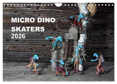 Micro Dino Skaters 2026 (Wandkalender 2026 DIN A4 quer), CALVENDO Monatskalender