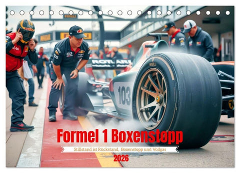 Formel 1 Boxenstopp (Tischkalender 2026 DIN A5 quer), CALVENDO Monatskalender