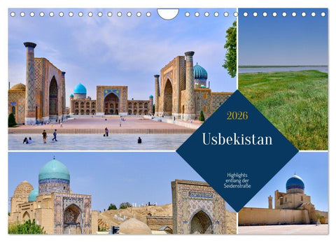 Zentralasien - Entlang der alten Seidenstraße (Wandkalender 2026 DIN A4 quer), CALVENDO Monatskalender