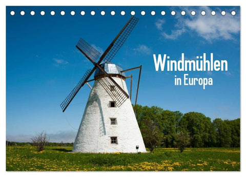 Windmühlen in Europa (Tischkalender 2026 DIN A5 quer), CALVENDO Monatskalender