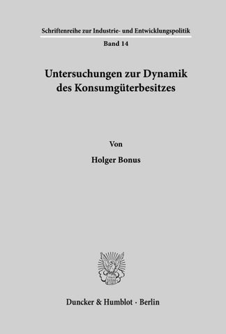 Untersuchungen zur Dynamik des Konsumgüterbesitzes.