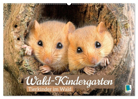 Wald-Kindergarten: Tierkinder im Wald (Wandkalender 2027 DIN A2 quer), CALVENDO Monatskalender