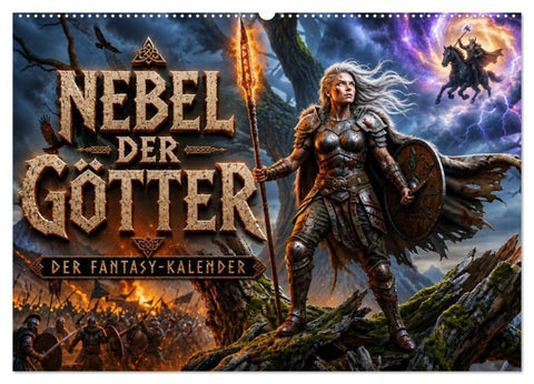 Nebel der Götter - Der Fantasy-Kalender (Wandkalender 2027 DIN A2 quer), CALVENDO Monatskalender