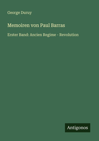 Memoiren von Paul Barras