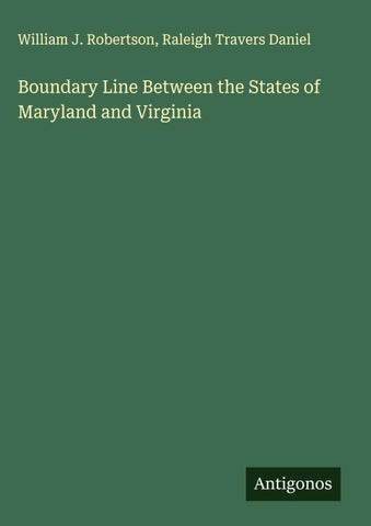 Boundary Line Between the States of Maryland and Virginia