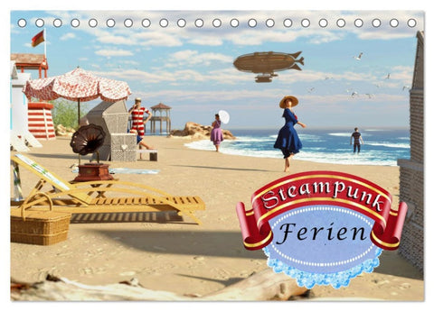 Steampunk Ferien (Tischkalender 2026 DIN A5 quer), CALVENDO Monatskalender