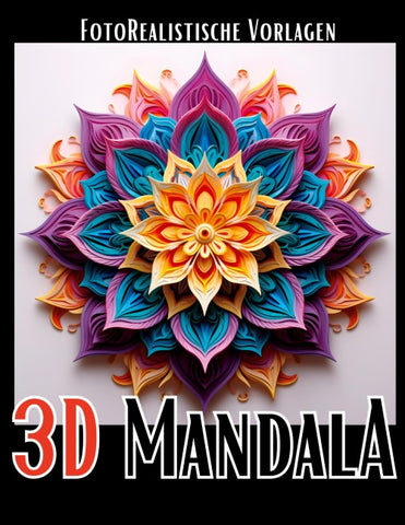 3D Mandala Malbuch „Black & White“