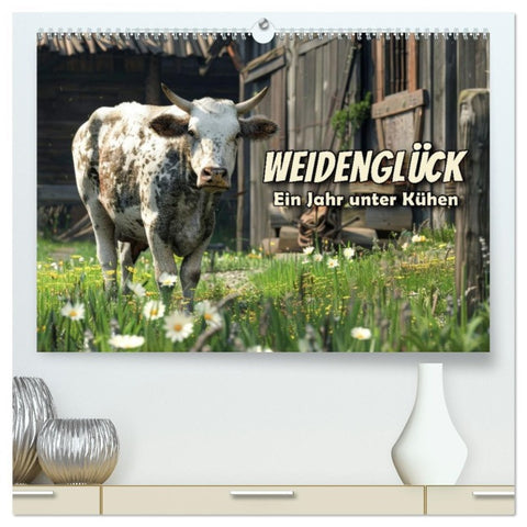 Weidenglück: Ein Jahr unter Kühen (hochwertiger Premium Wandkalender 2026 DIN A2 quer), Kunstdruck in Hochglanz
