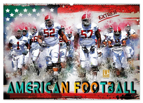 American Football extrem (Wandkalender 2026 DIN A2 quer), CALVENDO Monatskalender