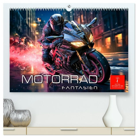 Motorrad Fantasien (hochwertiger Premium Wandkalender 2027 DIN A2 quer), Kunstdruck in Hochglanz
