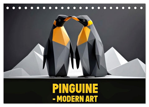 PINGUINE - modern Art (Tischkalender 2027 DIN A5 quer), CALVENDO Monatskalender