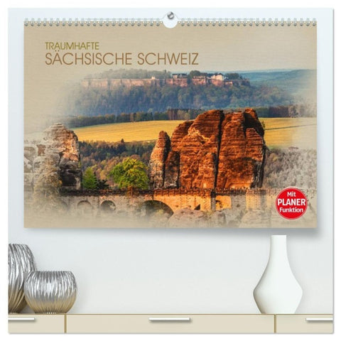 Traumhafte Sächsische Schweiz (hochwertiger Premium Wandkalender 2027 DIN A2 quer), Kunstdruck in Hochglanz