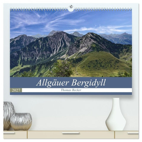 Allgäuer Bergidyll (hochwertiger Premium Wandkalender 2027 DIN A2 quer), Kunstdruck in Hochglanz