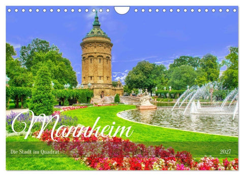 Mannheim - Die Stadt im Quadrat (Wandkalender 2027 DIN A4 quer), CALVENDO Monatskalender