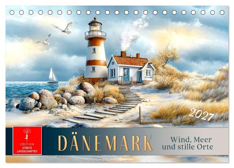 Dänemark - Wind, Meer und stille Orte (Tischkalender 2027 DIN A5 quer), CALVENDO Monatskalender