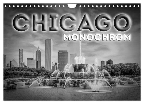 CHICAGO Monochrom (Wandkalender 2027 DIN A4 quer), CALVENDO Monatskalender
