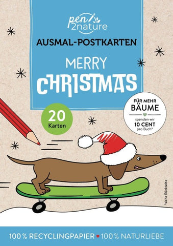 Merry Christmas! 20 Ausmal-Postkarten
