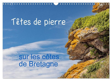 Têtes de pierre sur les côtes de Bretagne (Calendrier mural 2027 DIN A3 vertical), CALVENDO calendrier mensuel