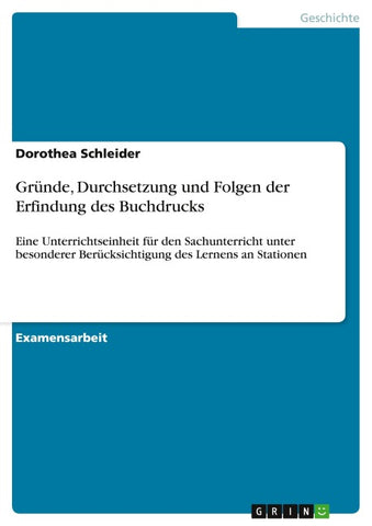 Gründe, Durchsetzung und Folgen der Erfindung des Buchdrucks