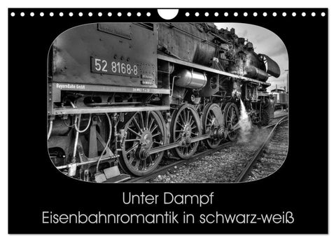 Unter Dampf - Eisenbahnromantik in schwarz-weiß (Wandkalender 2027 DIN A4 quer), CALVENDO Monatskalender