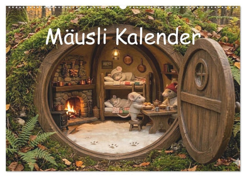 Mäusli Kalender (Wandkalender 2027 DIN A2 quer), CALVENDO Monatskalender