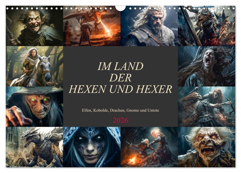 Im Land der Hexen und Hexer (Wandkalender 2026 DIN A3 quer), CALVENDO Monatskalender