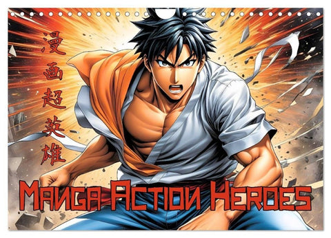 Manga Action Heroes (Wandkalender 2026 DIN A4 quer), CALVENDO Monatskalender